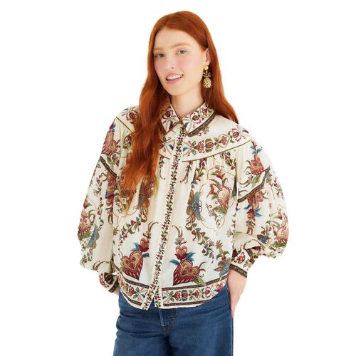 FARM Rio Majestic Hearts Cream Blouse